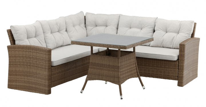 Grupo de esquina \'Visby\' - Natural en el grupo Muebles / Muebles de exterior / Grupos de exterior con Reforma (7218-007)