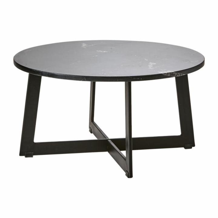 Mesa de sofá \'Milan L\' redonda 70cm - Negro/mármol en el grupo Muebles / Mesas con Reforma (797-387-60)