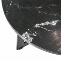 Mesa de sofá \'Milan L\' redonda 70cm - Negro/mármol