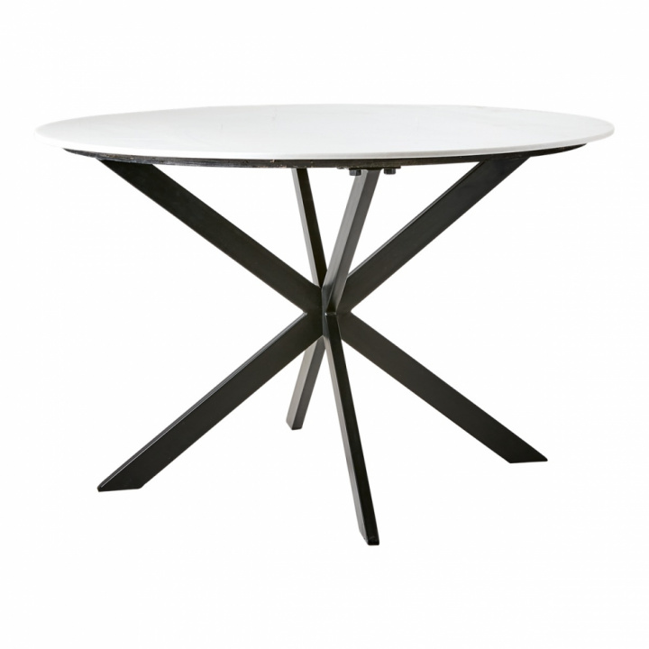 Mesa de comedor \'Milan\' redonda 120cm - Blanco/negro en el grupo Muebles / Mesas / Mesas de comedor redondas con Reforma (811-729-10)