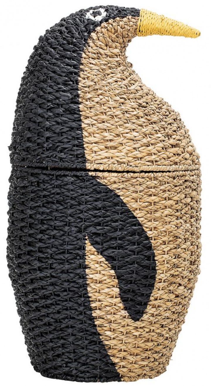 Korg med lock \'Pingvin\' - Svart/Natur en el grupo Muebles / Estantes y almacenamiento / Cajas y cestas con Reforma (82043346)