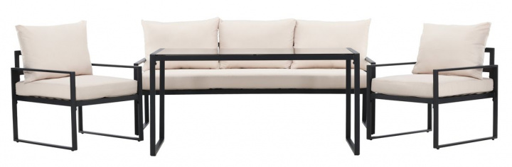 Conjunto lounge \'Vico\' - Negro en el grupo Muebles / Muebles de exterior / Grupos de exterior con Reforma (9784-000)