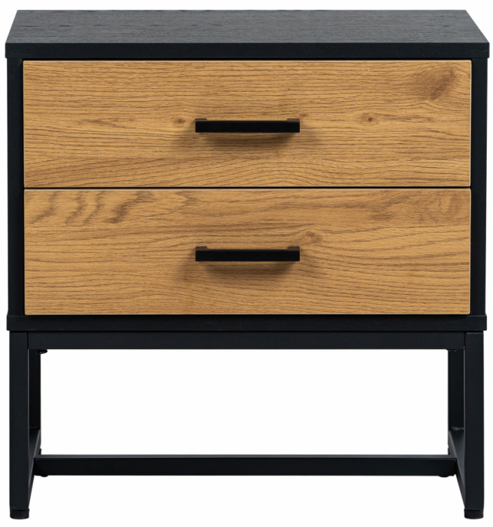 Mesita de noche \'Amster\' - Roble/Negro en el grupo Muebles / Mesas / Mesas de noche con Reforma (AMSTERS01)
