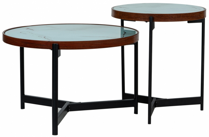 Mesa de café \'Marble\' 2 partes - Negra/Blanca en el grupo Muebles / Mesas / Mesa de café con Reforma (CT-186)