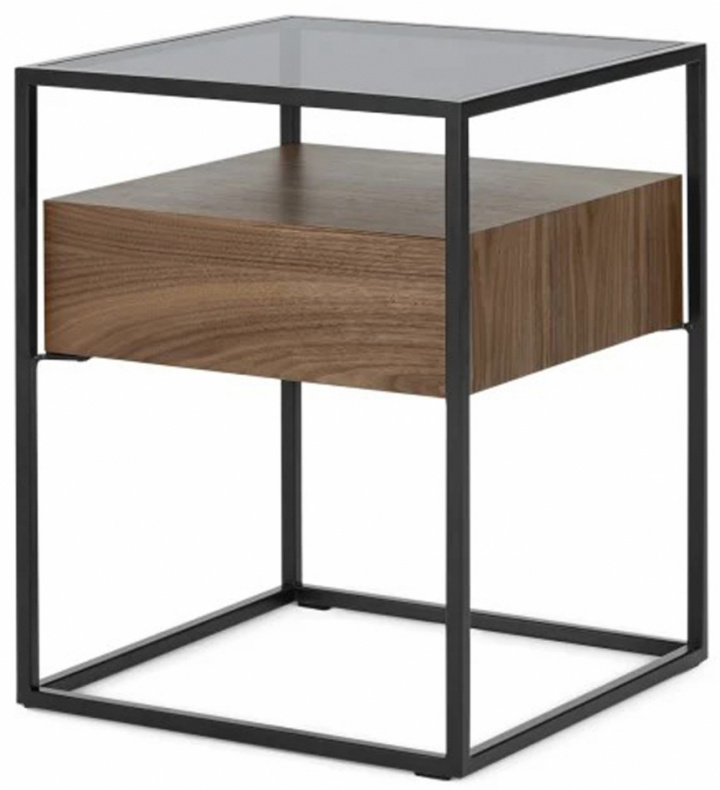 Mesita de noche \'Detroit\' - Nogal/Negro en el grupo Muebles / Mesas / Mesas de noche con Reforma (DETROITST01)