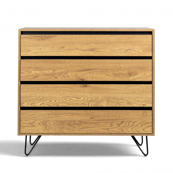 C&oacute;moda \'Elle\' 90x90 - Roble/Negro en el grupo Muebles / Estantes y almacenamiento / Cómodas con Reforma (ELLECD02-wood)