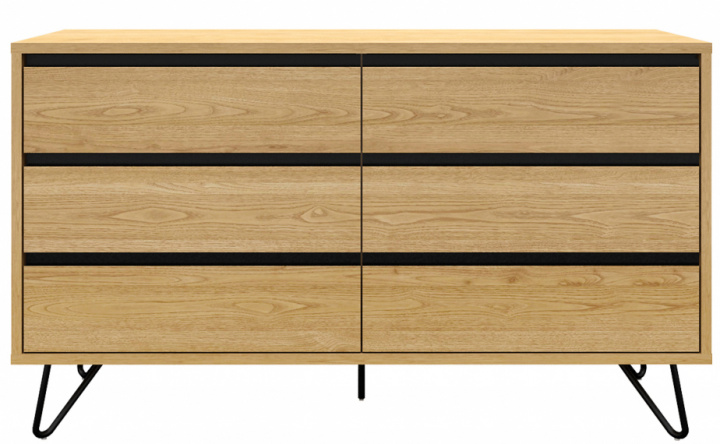 Cómoda \'Elle\' 120x70 - Roble/Negro en el grupo Muebles / Estantes y almacenamiento / Cómodas con Reforma (ELLECD03-wood)