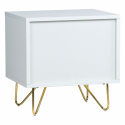 Mesita de noche \'Elle\' - Blanco/Latón