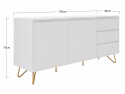 Aparador \'Elle\' - Blanco/Latón