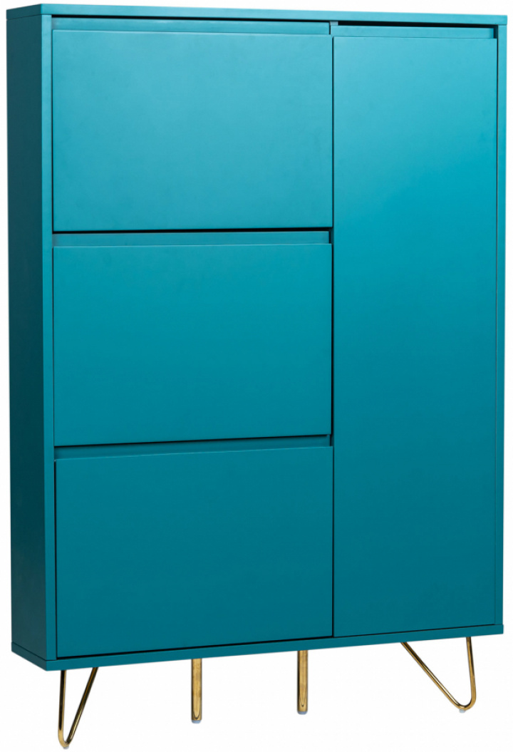 Zapatero \'Elle\' - Turquesa/Latón en el grupo Muebles / Estantes y almacenamiento / Armarios y aparadores con Reforma (ELLESC01-green)