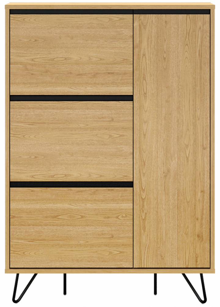 Zapatero \'Elle\' - Roble/Negro en el grupo Muebles / Estantes y almacenamiento / Armarios y aparadores con Reforma (ELLESC01-wood)