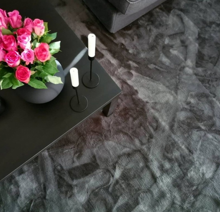 Alfombra redonda \'Aranga Super Soft\' - Antracita en el grupo Alfombras / Alfombras de ryas con Reforma (H100005)