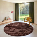 Alfombra redonda \'Aranga Super Soft\' - Marrón oscuro