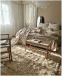 Alfombra de pelo largo \'Janjira\' - Blanco roto