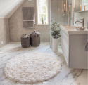 Alfombra redonda de pelo largo \'Janjira\' - Blanco
