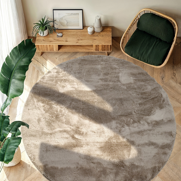 Alfombra redonda \'Aranga Super Soft Fur\' - Marrón en el grupo Alfombras / Alfombras de ryas con Reforma (H100151)