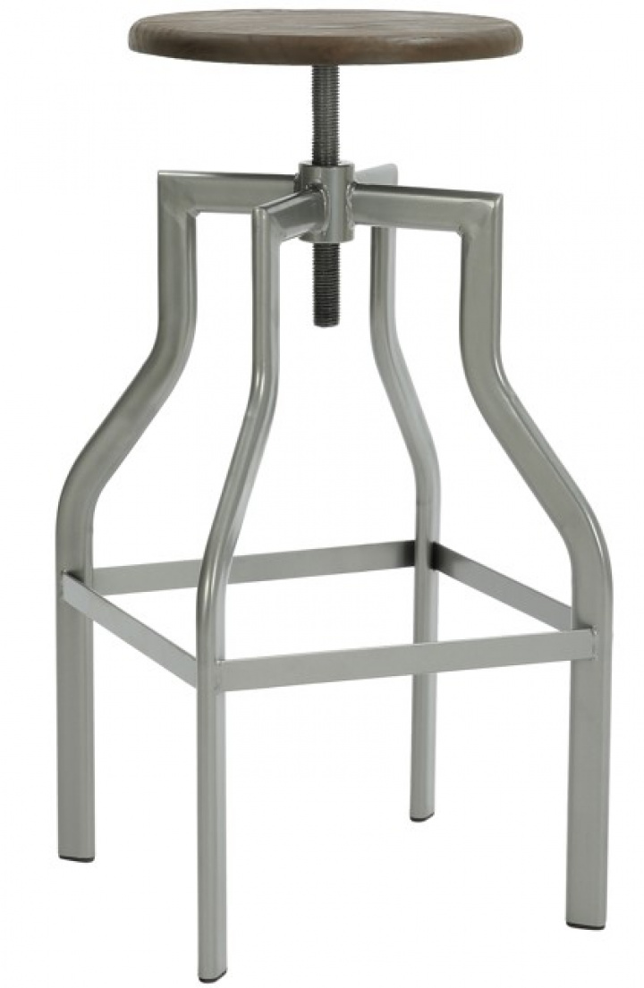 Taburete \'Forshaga\' - Plata/Natural en el grupo Muebles / Muebles para sentarse / Taburetes de bar con Reforma (KS-01-W-wood)