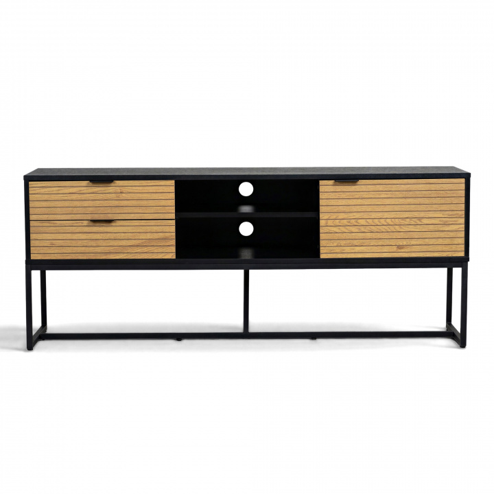 Mueble de TV \'Line\' - Roble/Negro en el grupo Muebles / Estantes y almacenamiento / Mesas de TV con Reforma (LINETU01)