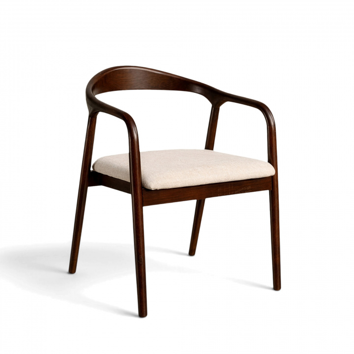 Silla con brazos \'Aspa\' - Marrón oscuro/Beige en el grupo Muebles / Muebles para sentarse / Sillas con Reforma (LINK-SM11-dark-beige)