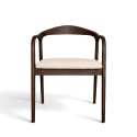 Silla con brazos \'Aspa\' - Marrón oscuro/Beige