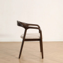 Silla con brazos \'Aspa\' - Marrón oscuro/Beige