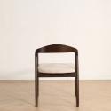 Silla con brazos \'Aspa\' - Marrón oscuro/Beige