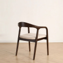 Silla con brazos \'Aspa\' - Marrón oscuro/Beige