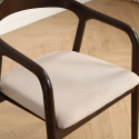 Silla con brazos \'Aspa\' - Marrón oscuro/Beige