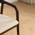 Silla con brazos \'Aspa\' - Marrón oscuro/Beige