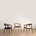 Silla con brazos \'Aspa\' - Marrón oscuro/Beige