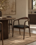 Silla con brazos \'Aspa\' - Marrón oscuro