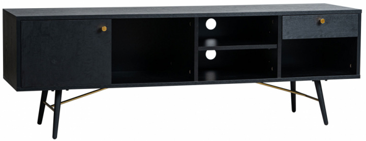 Mesa de TV \'Lux\' - Negro/Mesón en el grupo Muebles / Estantes y almacenamiento / Mesas de TV con Reforma (LUXTU01)