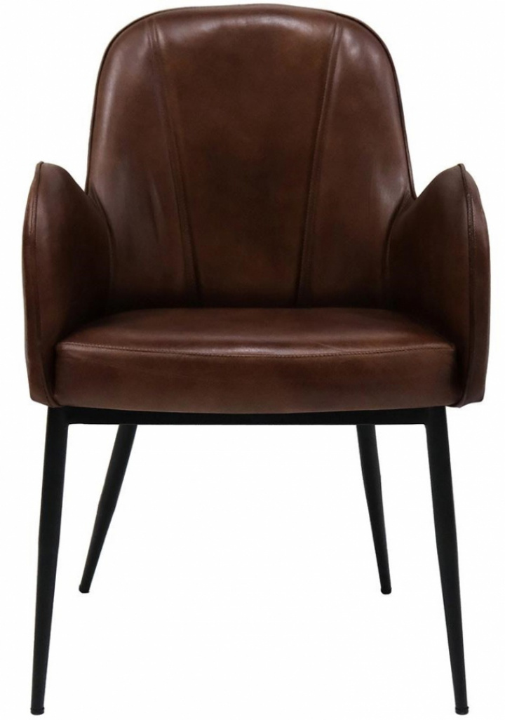 Silla \'Mickey\' - Cuero marrón en el grupo Habitaciones / Sala de estar con Reforma (MA0131)