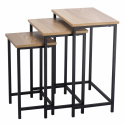 Mesa de café \'Grums\' 3 piezas - Negro/Madera