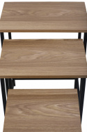Mesa de café \'Grums\' 3 piezas - Negro/Madera