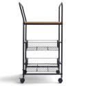 Carro de cocina/Carro de bebidas \'Grums\' - Negro/Madera