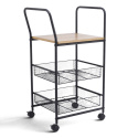 Carro de cocina/Carro de bebidas \'Grums\' - Negro/Madera