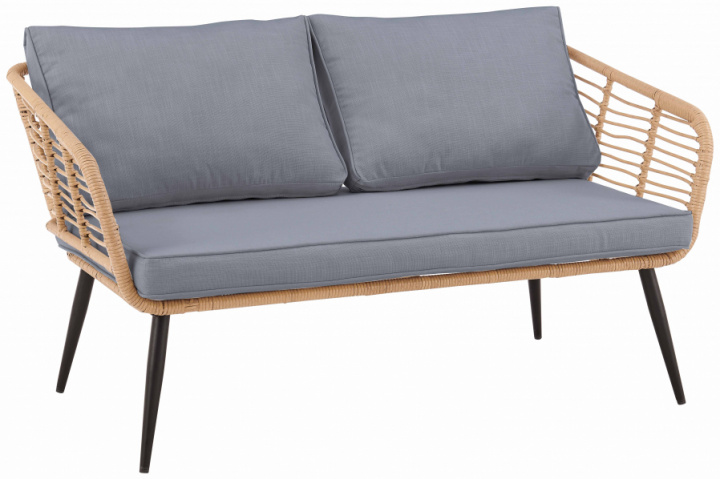 Sofá de jardín \'Sardinia\' - Natural/Gris en el grupo Muebles / Muebles de exterior / Sofás de exterior con Reforma (MLM-210439-Loveseat-grey)