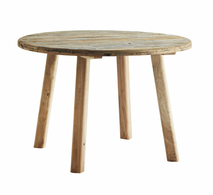 Mesa de comedor \'Recycled\' Redonda 110cm - Natural/madera reciclada en el grupo Muebles / Mesas / Mesas de comedor redondas con Reforma (MND010)