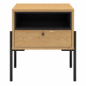 Mesita de noche \'Punt\' - Roble/Negro