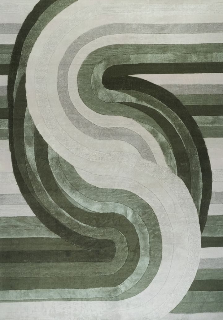 Alfombra \'Savena\' - Verde/Gris en el grupo Decoración / Alfombras con Reforma (RG01-21)