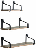 3-pack Estantes de pared \'Mia\' - Negro/Natural