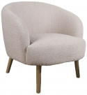 Sillón \'Capri\' con patas de madera - Beige/Bouclé
