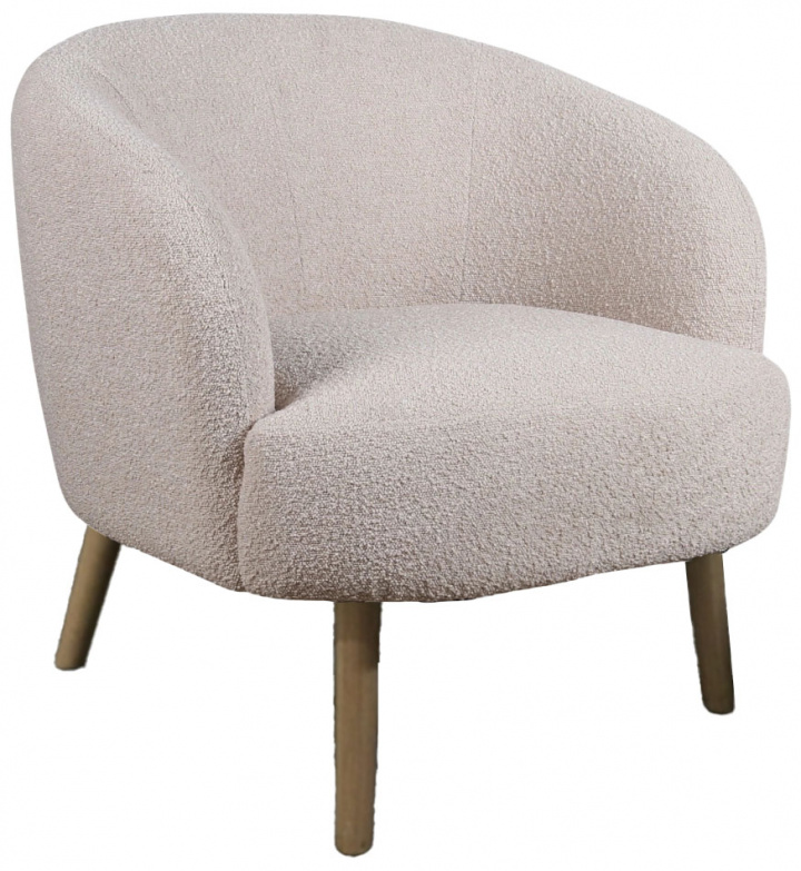 Sillón \'Capri\' con patas de madera - Beige/Bouclé en el grupo Muebles / Muebles para sentarse / Sillones con Reforma (T8049-boucle-beige)