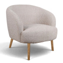 Sill&oacute;n \'Capri\' con patas de madera - Beige/Boucl&eacute;