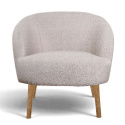 Sill&oacute;n \'Capri\' con patas de madera - Beige/Boucl&eacute;