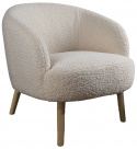 Sillón \'Capri\' con patas de madera - Blanco