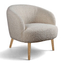 Sillón \'Capri\' con patas de madera - Blanco
