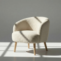 Sillón \'Capri\' con patas de madera - Blanco