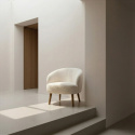 Sillón \'Capri\' con patas de madera - Blanco